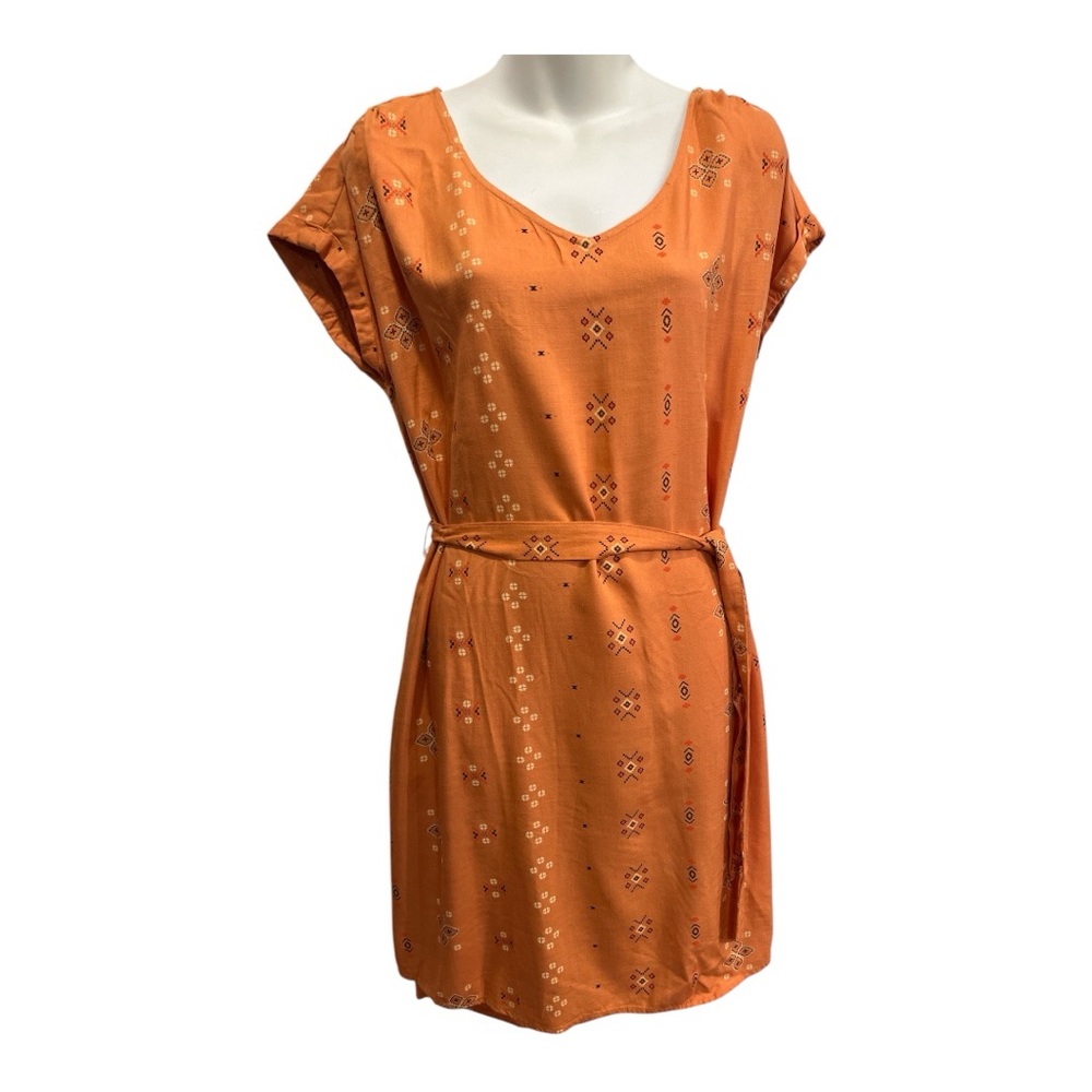 Sonoma Orange Patterned Dress. Size small